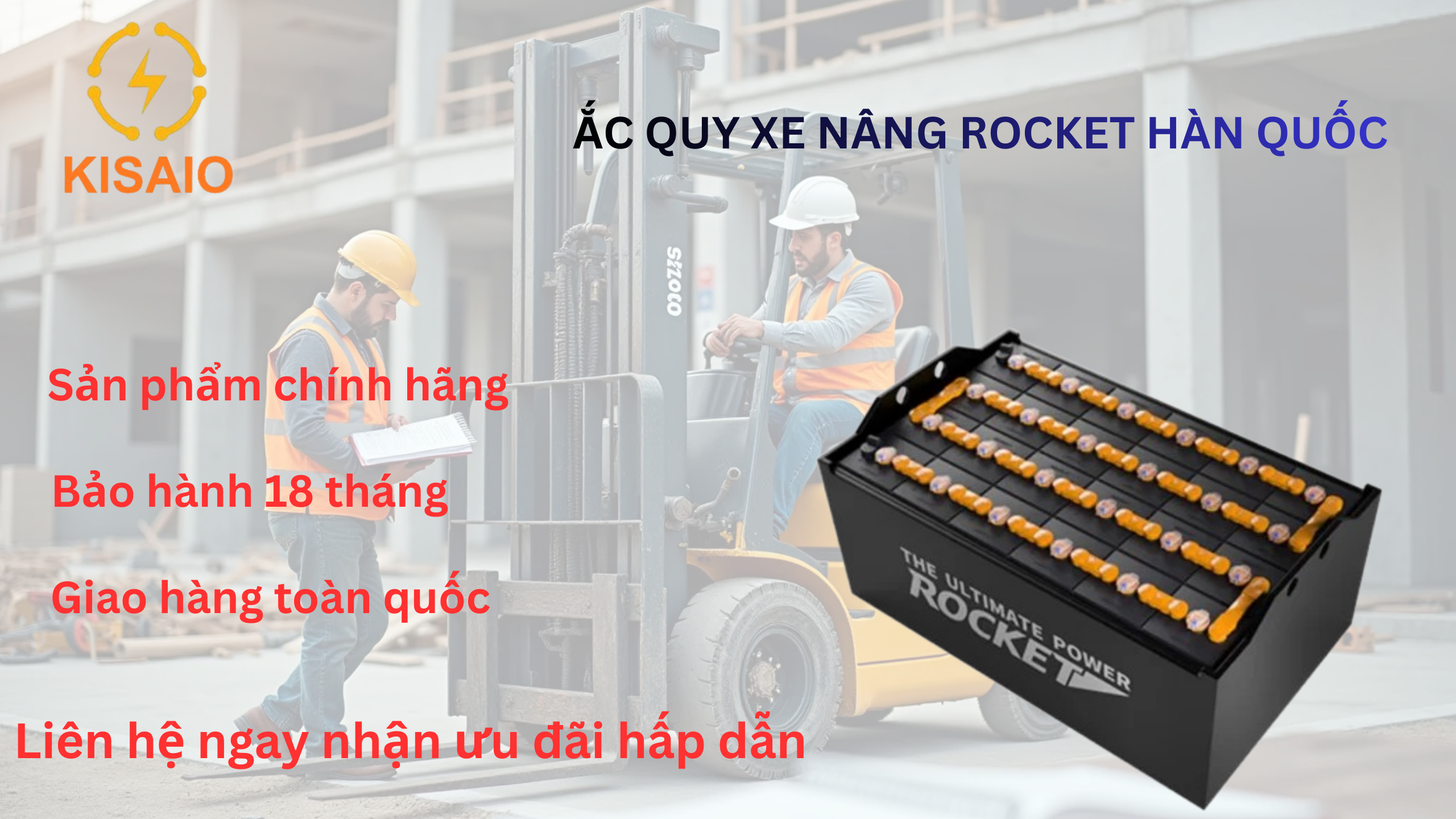 Ắc quy xe nâng Rocket Hàn Quốc