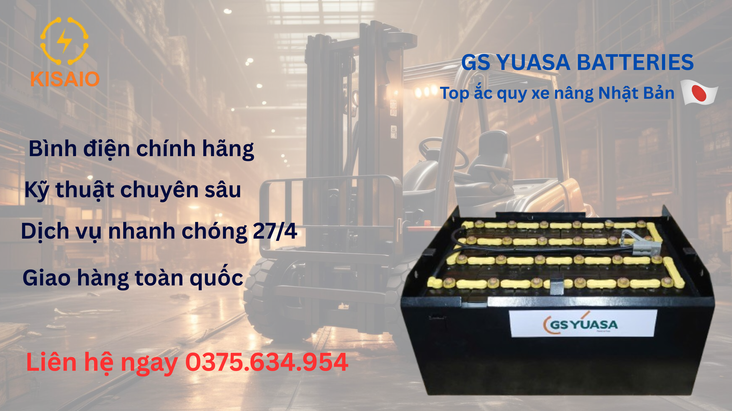 Ắc quy xe nâng điện GS YUASA
